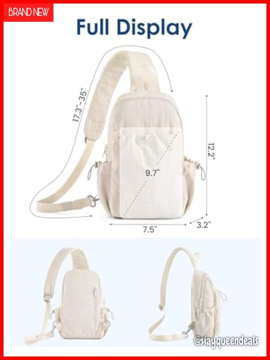 Water Repellent Nylon Crossbody Sling Bag with Adjustable Strap main image 5